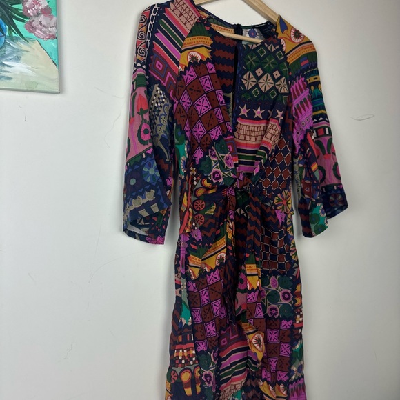 DESIGUAL geometric print wrap style dress size EUR 36 US 4 XS - Picture 5 of 13